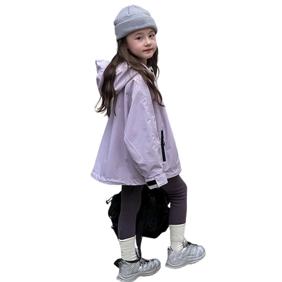 Gyujnb Kids Outdoor Windbreaker Jacket with Hood Water Lightweight Breathable Loose Fit Casual Windproof Raincoat for Boys Girls-Girls Jacket,Boys Jacket,Size:18-24 Months