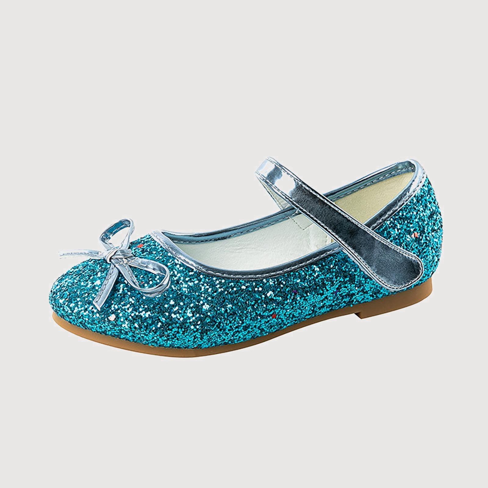 Gyujnb Glitter Bow Mary Jane Flat Dress Shoes (Little Girls, Big Girls ...