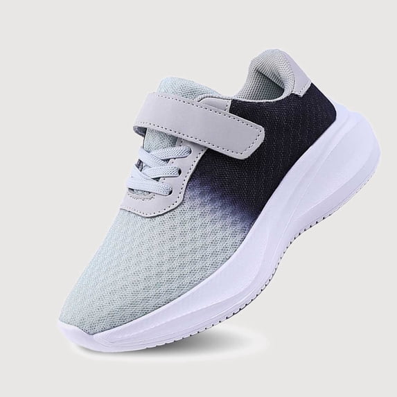 Gyujnb Gradient Breathable Mesh Hook and Loop Low Top Lightweight Casual Sneakers (Little Girls, Big Girls),10.5-11 Years