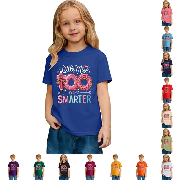 Gyujnb Graphic Print Short Sleeve Tees School Days Celebration Casual Crew Neck T-Shirt (Unisex),2-3 Years