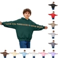 thumbnail image 1 of Gyujnb Graphic Text Hoodie, Heat Retention Design, Oversized Fit, Great for Daily Wear (Unisex),13-14 Years, 1 of 5