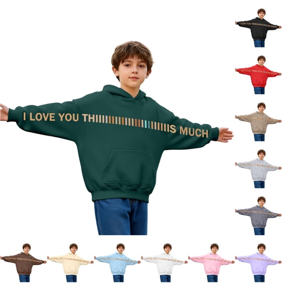Gyujnb Graphic Text Hoodie, Heat Retention Design, Oversized Fit, Great for Daily Wear (Unisex),13-14 Years