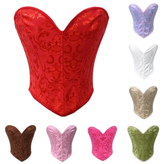 Gyujnb Halloween Costumes, Shaping Bustier with Sweetheart Neckline and Bandeau Support for Floral Knit Adjustable Waist Cincher Lingerie, Halloween Party Favors