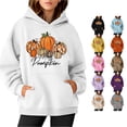 thumbnail image 1 of Gyujnb Halloween , Women Halloween Sweatshirt Pumpkin Print Long Sleeve Casual Pocket Pullover Hoodie, Halloween Party Favors, 1 of 4