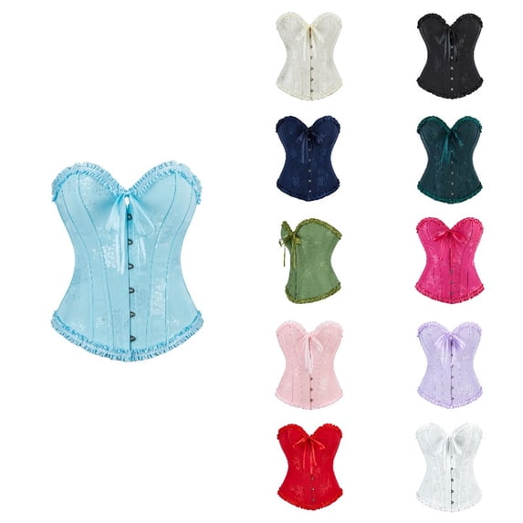 Gyujnb Halloween Women Muted Pattern Shapewear Corset, Satin Weave for Themed Party Evening Social Outings,M