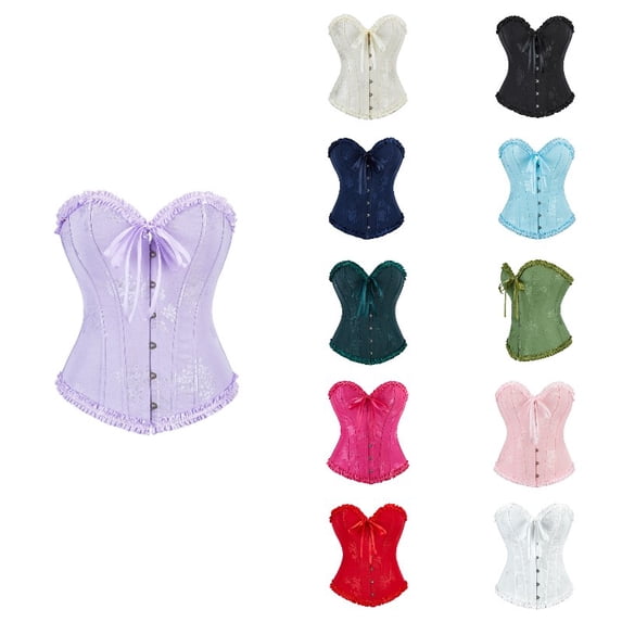 Gyujnb Halloween Women Muted Pattern Shapewear Corset, Satin Weave for Themed Party Evening Social Outings,XXL