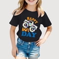 thumbnail image 1 of Gyujnb Happy Dot Day Truck Graphic Print Short Sleeve Crew Neck T Shirt Casual Kids Tee (Little Girls, Big Girls),8-9 Years, 1 of 3