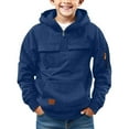 thumbnail image 1 of Gyujnb Hoodies for Boys Casual Quarter Zip Pullover Tractical Long Sleeve Outdoor Youth Sweathshirt Sports Hoodie,Size:11-12 Years, 1 of 5