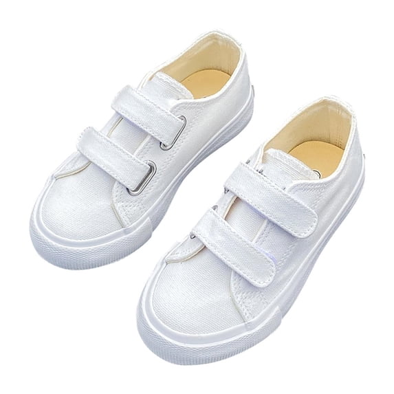 Gyujnb Hook Loop Canvas Sneakers for Girls and Boys Soft Shoes,3-3.5 Years