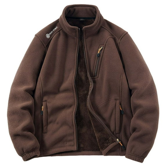 Gyujnb Jackets for Men,Autumn and Winter Men's Warm Padded Thickened Fleece Jacket Warm Fleece Jacket Loose Casual Shaker Jacket,Winter Coats for Men,Size:M