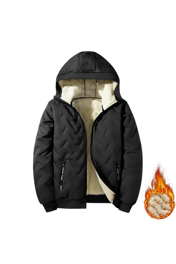 Jackets for Men, Lined Winter Coat with Stand Collar Hooded Warm Jacket for Cold Weather Outdoor Activities,Winter Coats for Men,Size:7XL