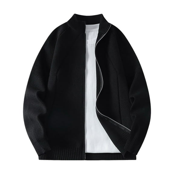 Gyujnb Jackets for Men,Knitted Sweater Coat Autumn Winter Casual Open Front Cardigan Outerwear Comfortable Soft Yarn Long Sleeve Jacket,Winter Coats for Men,Size:M