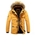 thumbnail image 1 of Gyujnb Jackets for Men,Male Winter Warm Casual Padded Jacket Thickened Mid Length Pocket Design Hooded Collar Padded Jacket,Winter Coats for Men,Size:M, 1 of 4