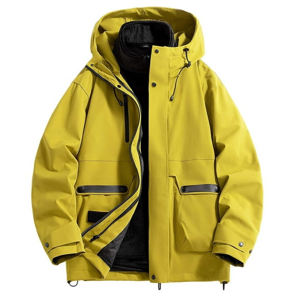 Gyujnb Jackets for Men,Men's Casual Jacket Workwear Coat Lightweight Windbreaker Outdoor Spring Autumn Loose Fit Utility Jacket,Winter Coats for Men,Size:M