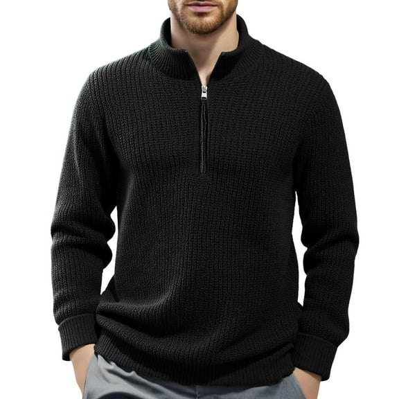 Gyujnb Jackets for Men,Men's Sweater Coat Half Zip Knit Pullover Casual Long Sleeve Slim Fit Drop Shoulder Outwear for Fall Winter Daily Wear,Winter Coats for Men,Size:XL