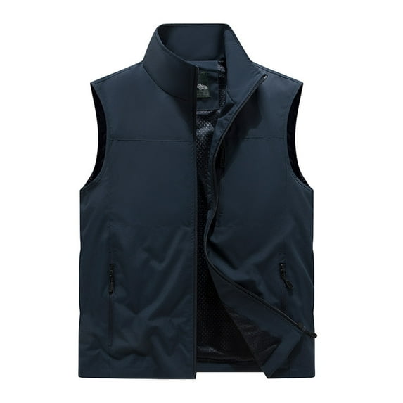 Gyujnb Jackets for Men,Male Solid Color Casual Outdoor Workwear Fishing Pocket Jacket Vest,Winter Coats for Men,Size:XL