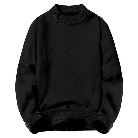 Gyujnb Jackets for Men,Men Semi Turtleneck Warm and Fleece Solid Color Slim Fit Sweater Base,Winter Coats for Men,Size:L