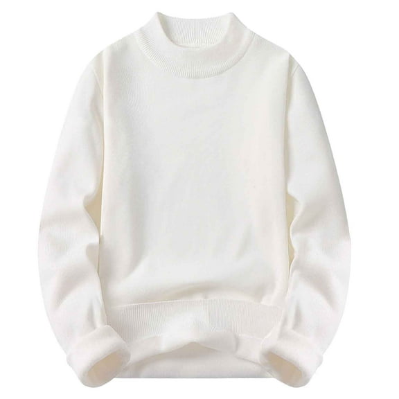 Gyujnb Jackets for Men,Men Semi Turtleneck Warm and Fleece Solid Color Slim Fit Sweater Base,Winter Coats for Men,Size:XL