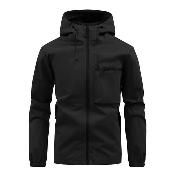 Gyujnb Jackets for Men,Men's Hooded Casual Outdoor Coat Rushing Jacket,Winter Coats for Men,Size:XS