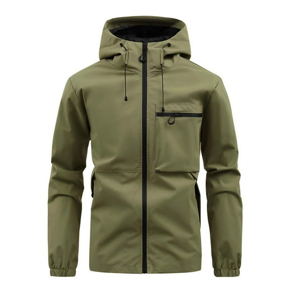 Gyujnb Jackets for Men,Men's Hooded Casual Outdoor Coat Rushing Jacket,Winter Coats for Men,Size:XS