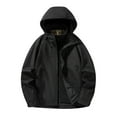 thumbnail image 1 of Gyujnb Jackets for Men,Solid Color Hooded Zipper Jacket Men's Casual Loose Sports Comfortable Outdoor Jacket,Winter Coats for Men,Size:3XL, 1 of 8