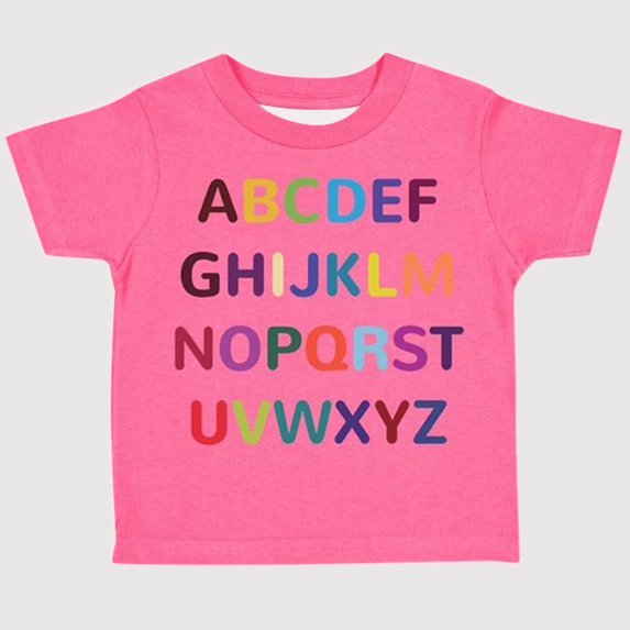 Gyujnb Kids Alphabet Print Round Neck Short Sleeve Casual Comfortable T Shirt Top (Toddler, Little Boys, Little Girls),12-13 Years