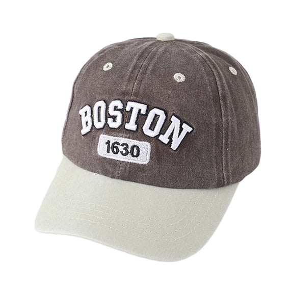 Gyujnb Kids Boston Baseball Cap Washed Retro Adjustable Sun Hat for Boys Casual Streetwear