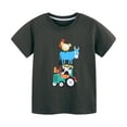 thumbnail image 1 of Gyujnb Kids Boys Cotton T-Shirt with Farm Animal Tractor Print Short Sleeve Casual Summer Top,4-5 Years, 1 of 5