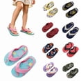 thumbnail image 1 of Gyujnb Kids Cartoon Print Flip Flops Elastic Strap Non- Water Friendly Summer Beach Shoes,2-2.5 Years, 1 of 4
