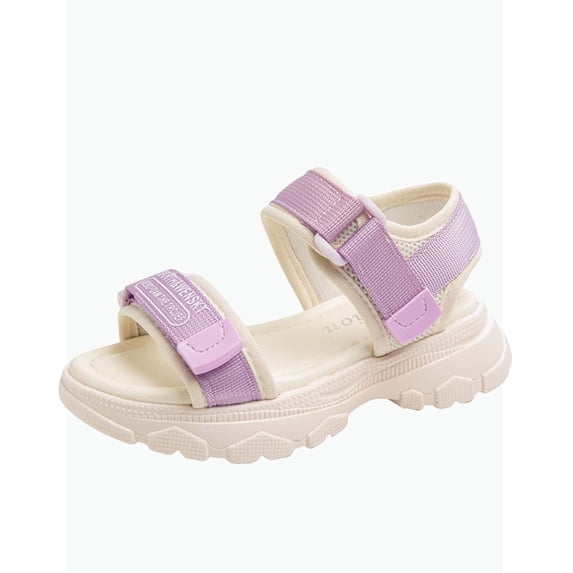 Gyujnb Kids' Casual Sporty Sandals Adjustable Straps Lightweight Thick Sole for Everyday Play & Beach, Open Toe Flat Heel,10-10.5 Years