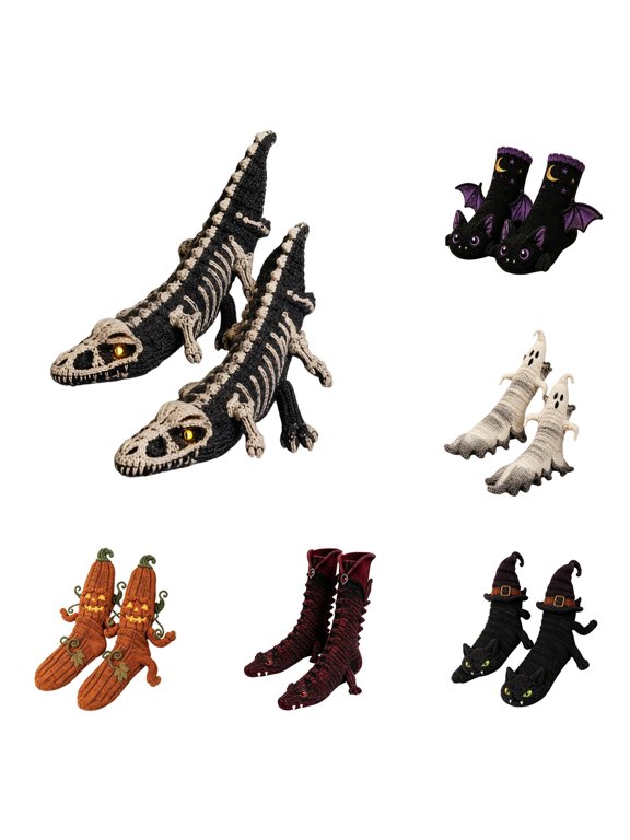 Gyujnb Kids Halloween 3D Novelty Knit Socks, Funny Animal Character Themed Socks for Holiday Cosplay Party Dress‑up