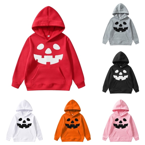 Gyujnb Kids Halloween , Boys Halloween Hoodie Print Pullover Sweatshirt for Kids Soft Jacket with Graphic Design Comfortable Casual Outfit, Halloween Outfits,9-10 Years