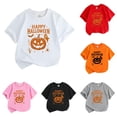 thumbnail image 1 of Gyujnb Kids Halloween , Boys Halloween T Shirt Pumpkin Print Short Sleeve Tee Top for Kids Comfortable Casual Shirt Youth, Halloween Outfits,3-4 Years, 1 of 4