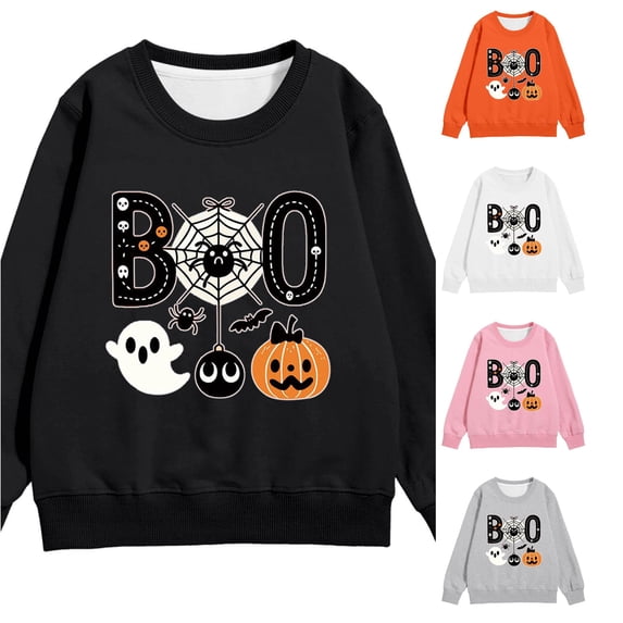 Gyujnb Kids Halloween , Halloween Hoodies for Kids Skeleton Pumpkin Print Long Sleeve Sweatshirts for Boys and Girls for Fall and Halloween Celebrations, Halloween Outfits,5-6 Years
