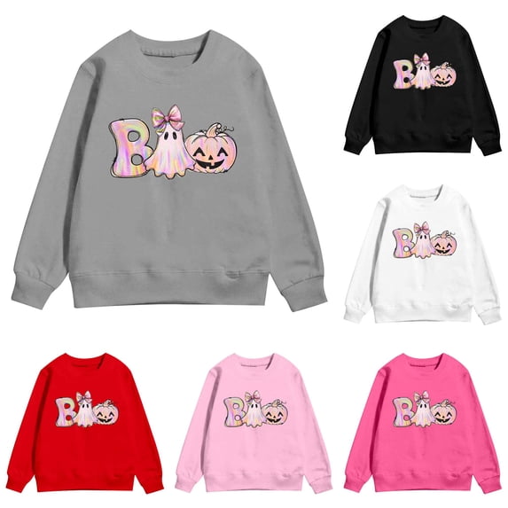 Gyujnb Kids Halloween , Print Halloween Pullover Sweatshirt for Kids Girls Boys Long Sleeve Casual Play Outerwear Soft Comfortable, Halloween Outfits,9-10 Years