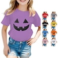 thumbnail image 1 of Gyujnb Kids Halloween , Toddler Baby Girl Boy Halloween Shirt Cute Pumpkin T Shirt for Kids Short Sleeve Tee Fall Tops, Halloween Outfits,6-7 Years, 1 of 5