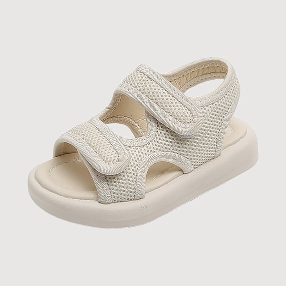 Gyujnb Kids Open Toe Sandals Adjustable Hook and Loop Thick Sole Casual Outdoor Beach Shoes (Toddler,Boys and Girls),6-7 Years