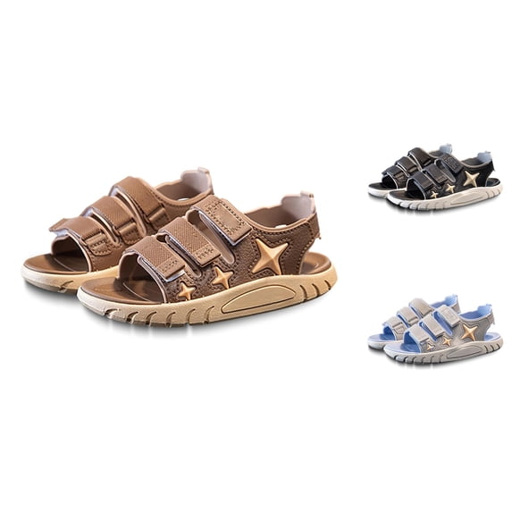 Gyujnb Kids Star Sport Sandals Adjustable Strap Non- Sole Breathable for Outdoor Beach & Walking,7.5-8 Years
