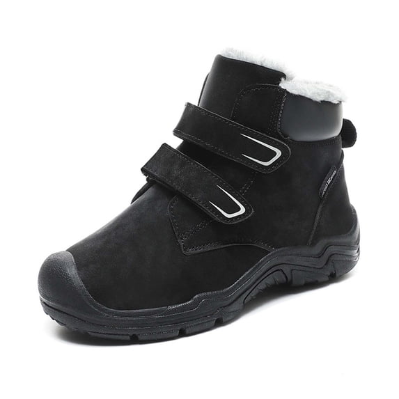 Gyujnb Kids Winter Snow Boots, Hook and Loop Lined Warm High Top Children Cotton Shoes,Size:5.5-6 Years