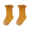 thumbnail image 1 of Gyujnb Lace Ruffle Ribbed Baby Crew Socks Soft Breathable Toddler Girls Everyday Casual Socks, 1 of 3