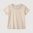 thumbnail image 1 of Gyujnb Lace Crew Neck Short Sleeve T Shirt Casual Solid Basic Tee (Toddler,Little Girls),5-6 Years, 1 of 5