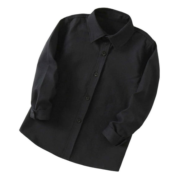 Gyujnb Long Sleeve Boys Performance Shirt for and Fall Stage Formal Wear with Classic Design Fit,Size:4-5 Years