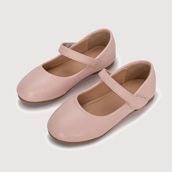 Gyujnb Mary Jane Shoes for Girls, Hook and Loop Strap, Low Heel, Closed Toe Dress Shoes (Toddler, Little Girls, Big Girls),9-10 Years