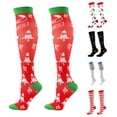 thumbnail image 1 of Gyujnb Men and Women Compression Socks Calf Knee High Cartoon Christmas Print 3D Socks Warm Pressure Stockings, 1 of 4