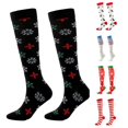 thumbnail image 1 of Gyujnb Men and Women Compression Socks Calf Knee High Cartoon Christmas Print 3D Socks Warm Pressure Stockings, 1 of 4