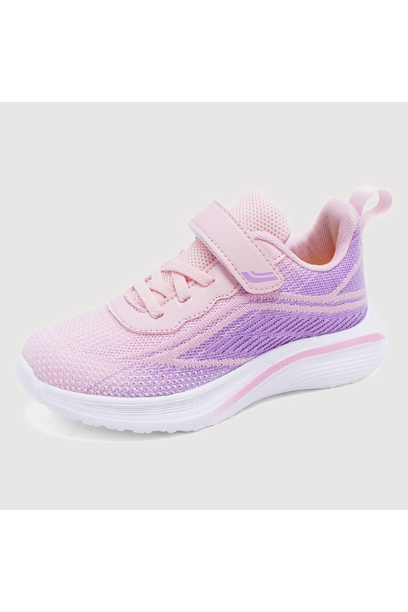 Gyujnb Mesh Breathable Hook and Loop Low Top Round Toe Lightweight Casual Running Sneakers (Little Girls, Big Girls),12