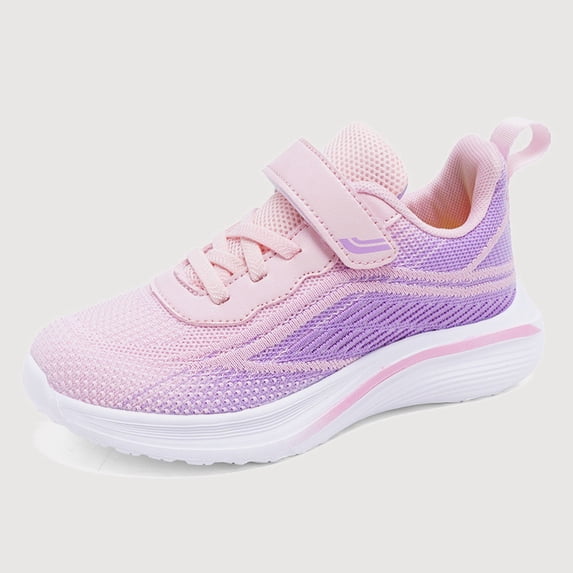 Gyujnb Mesh Breathable Hook and Loop Low Top Round Toe Lightweight Casual Running Sneakers (Little Girls, Big Girls),8