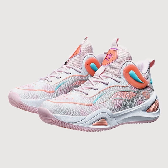 Gyujnb Mid Top Breathable Knit Basketball Sneakers with Colorful Accents for Court Play (Girls),36