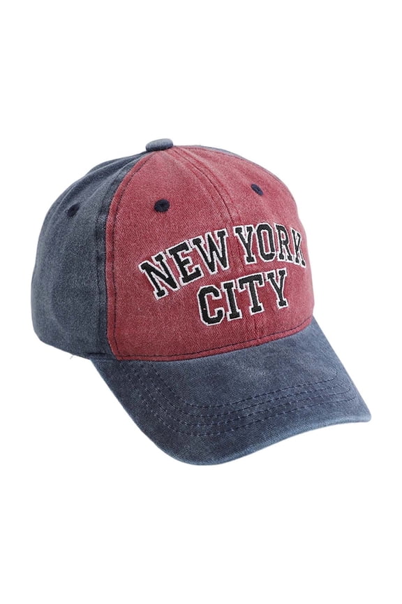 Gyujnb New York City Embroidered Kids Baseball Cap Retro Washed Adjustable Sun Hat