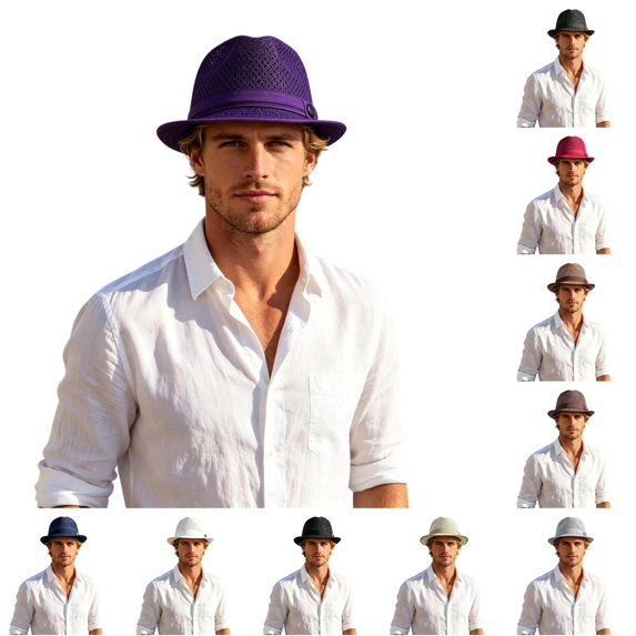 Gyujnb Outdoor Breathable Mesh Sun Hat English Style Jazz Hat Fashionable Beach Hat Sun Small Hat Version